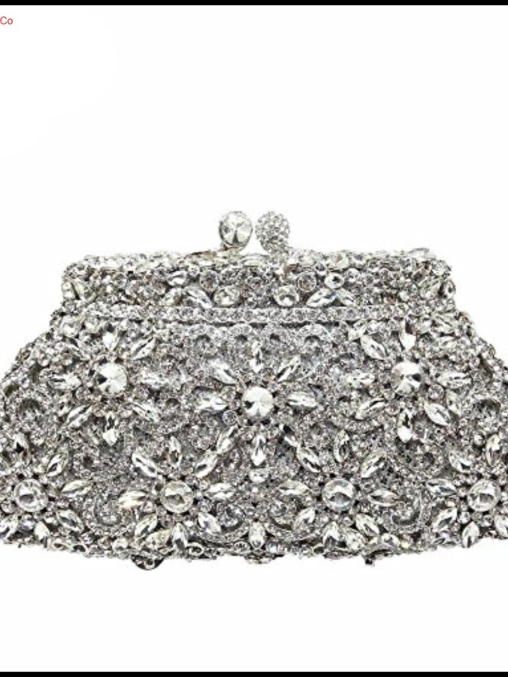 Crown Flower Crystal Clutch Purse Rhinestone Evening Handbag Wedding
